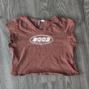 H&M Divided Brown T-Shirt 2003 Streetwear Milano New York London Size Medium Y2k